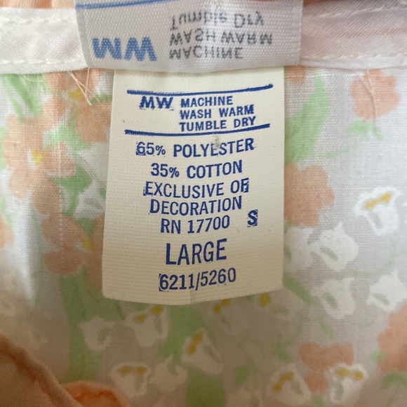 VTG 60’s 70’s Floral Lily of The Valley Night Gown Dress - Picture 5 of 7